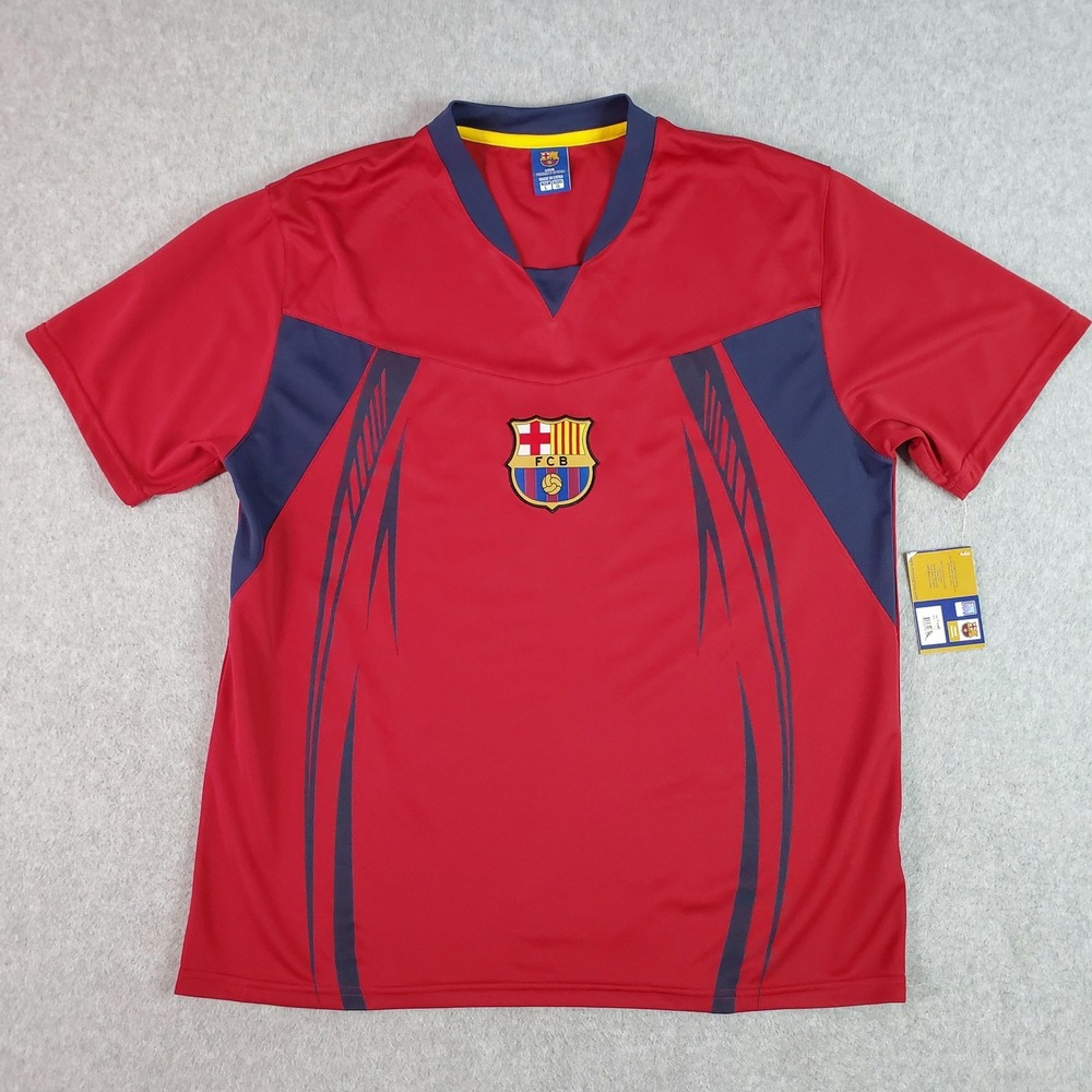 FC Barcelona Jersey Mens Large Red Soccer Football Rhinox FCBARCELONA NEW